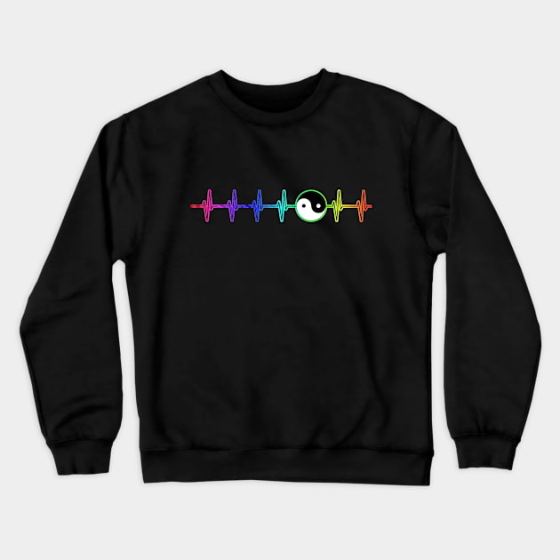 Heartbeat - Yin Yan Crewneck Sweatshirt by theanimaldude